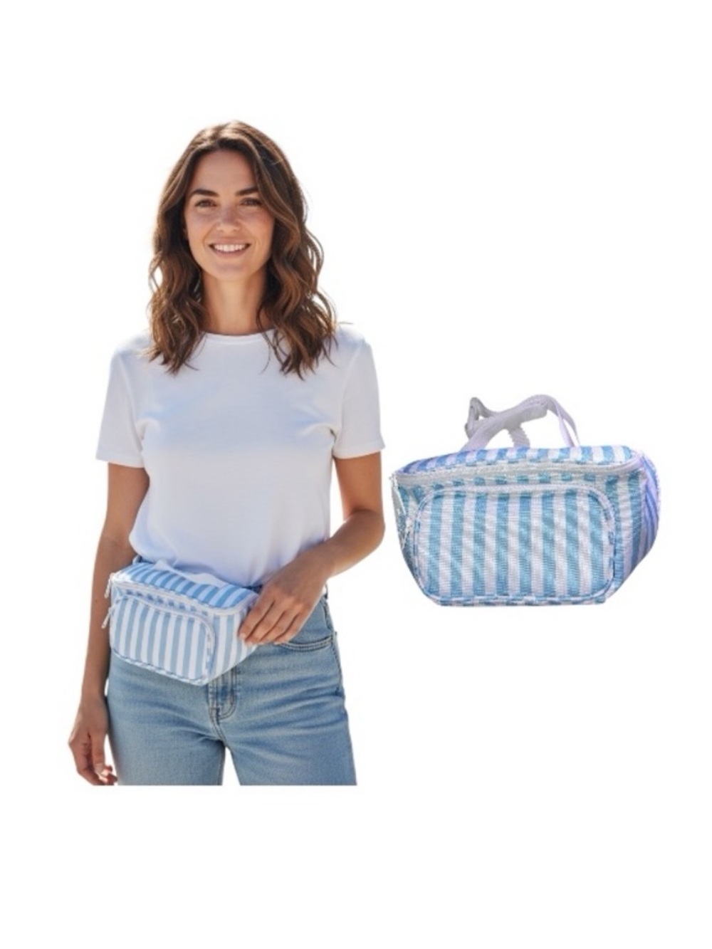 No Boundaries Striped Cooler Fanny Pack Crossbody Bag